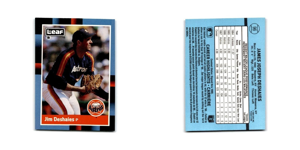 Jim Deshaies 1988 Leaf #96 Houston Astros Baseball Card NM