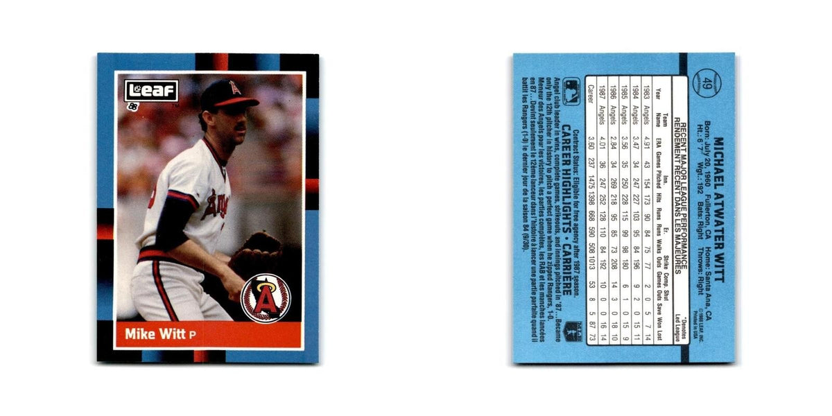 Mike Witt 1988 Leaf #49 California Angels Baseball Card NM
