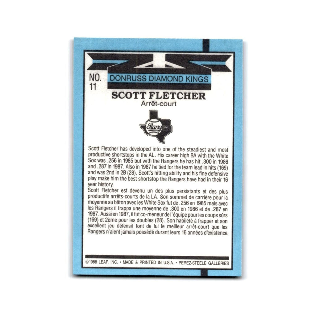 Scott Fletcher 1988 Leaf #11 Texas Rangers Baseball Card NM