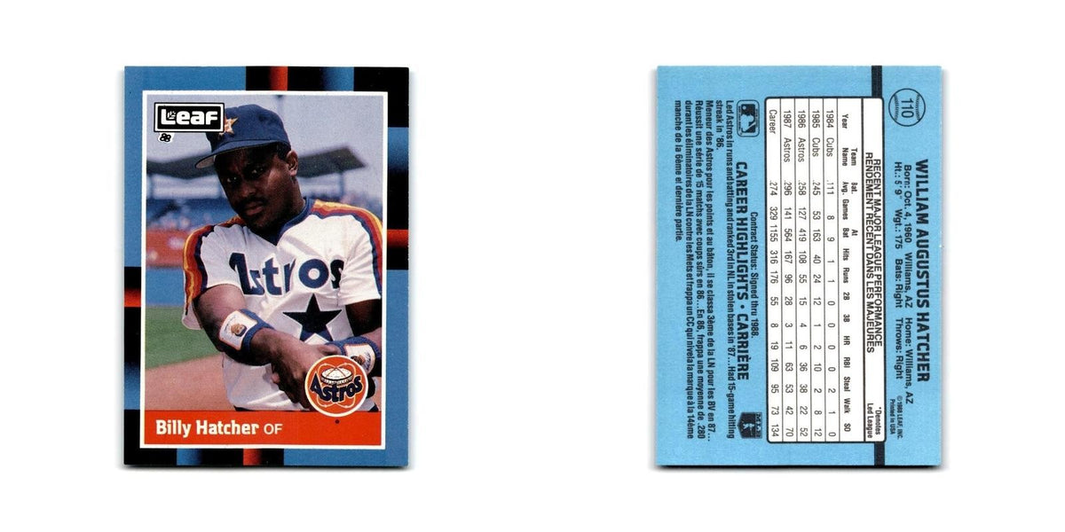 Billy Hatcher 1988 Leaf #110 Houston Astros Baseball Card NM