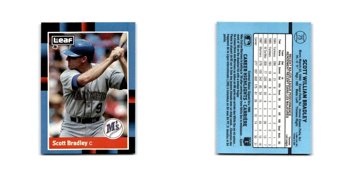 Scott Bradley 1988 Leaf #75 Seattle Mariners Baseball Card NM