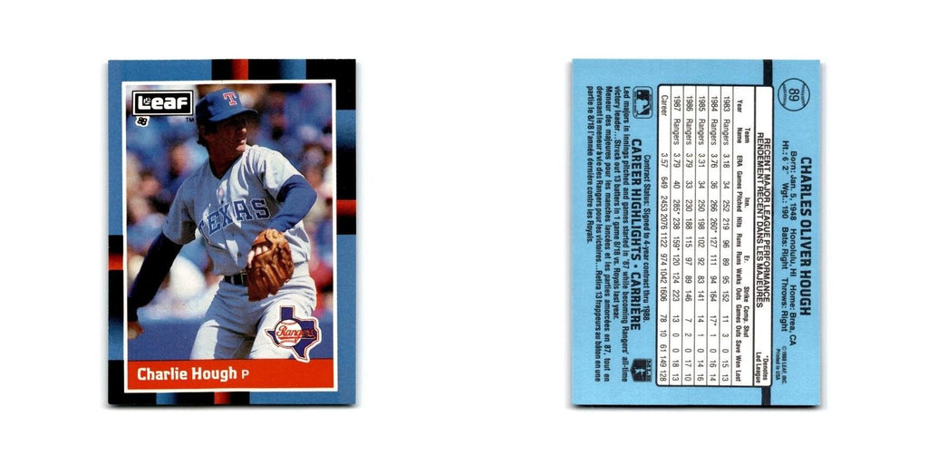 Charlie Hough 1988 Leaf #89 Texas Rangers Baseball Card NM