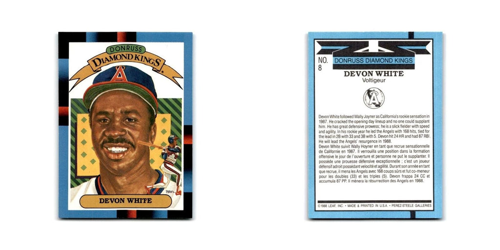 Devon White 1988 Leaf #8 California Angels Baseball Card NM