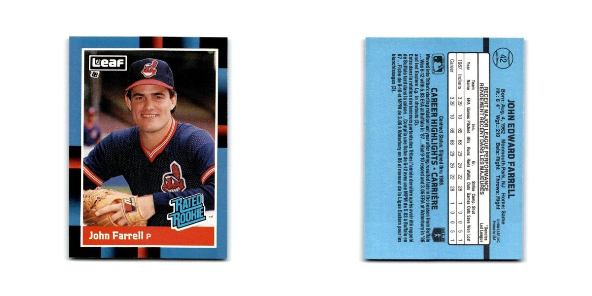 John Farrell Rookie 1988 Leaf #42 Cleveland Indians Baseball Card NM
