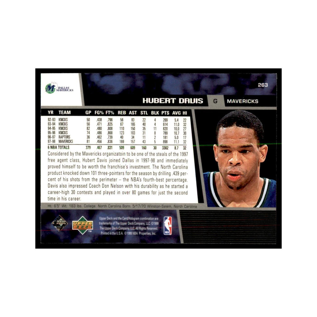 1998 Upper Deck Hubert Davis Basketball Cards #263