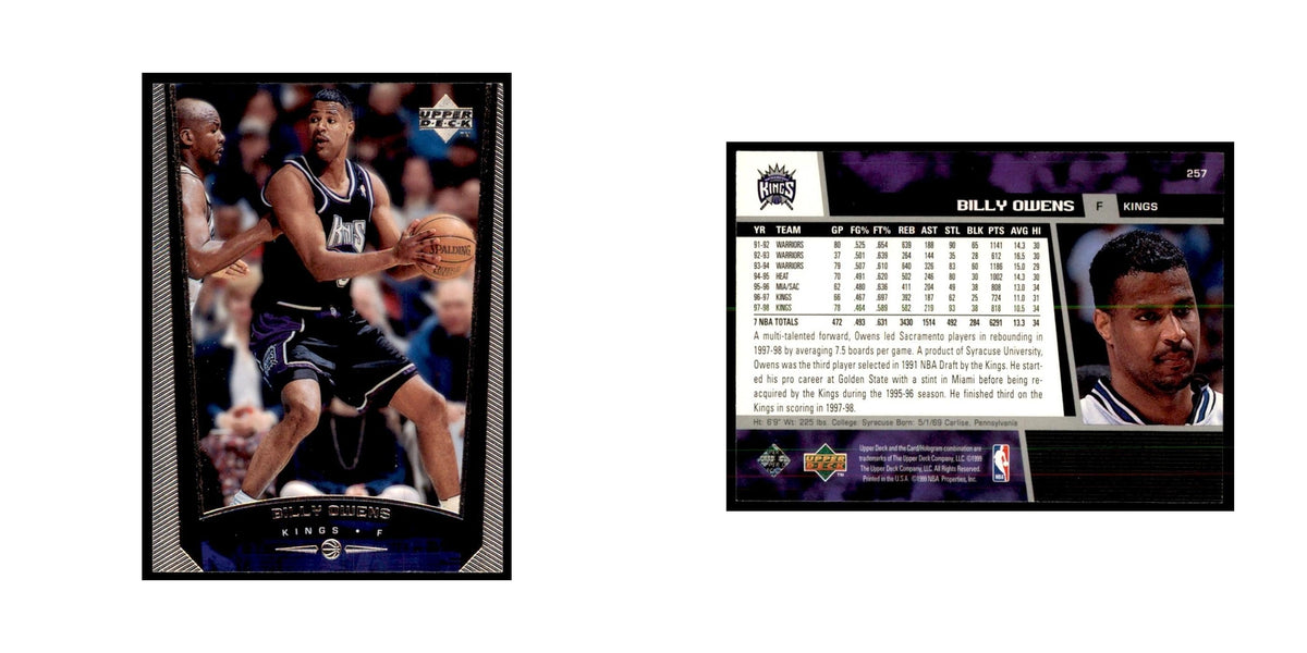 1998 Upper Deck Billy Owens Basketball Cards #257