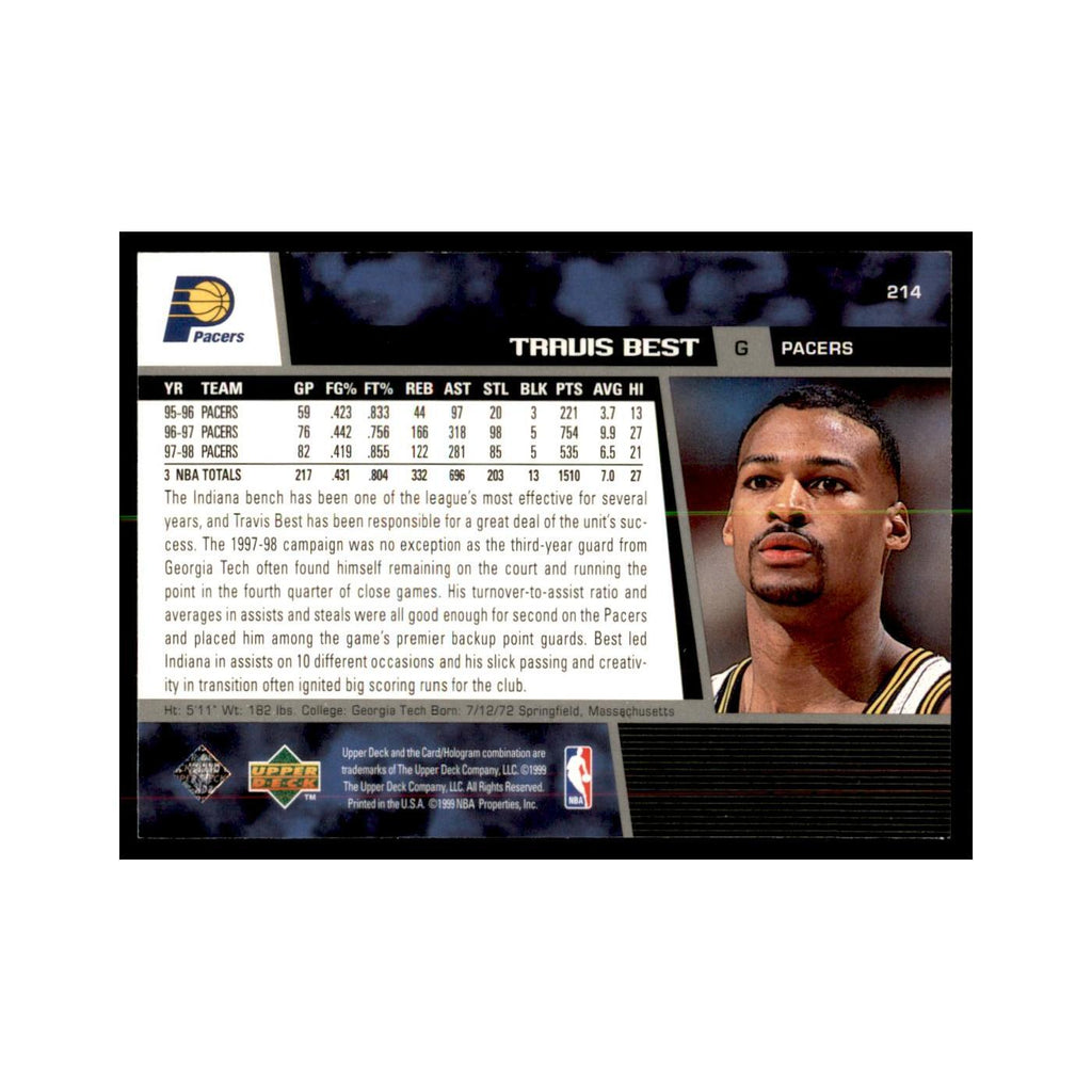1998 Upper Deck Travis Best Basketball Cards #214