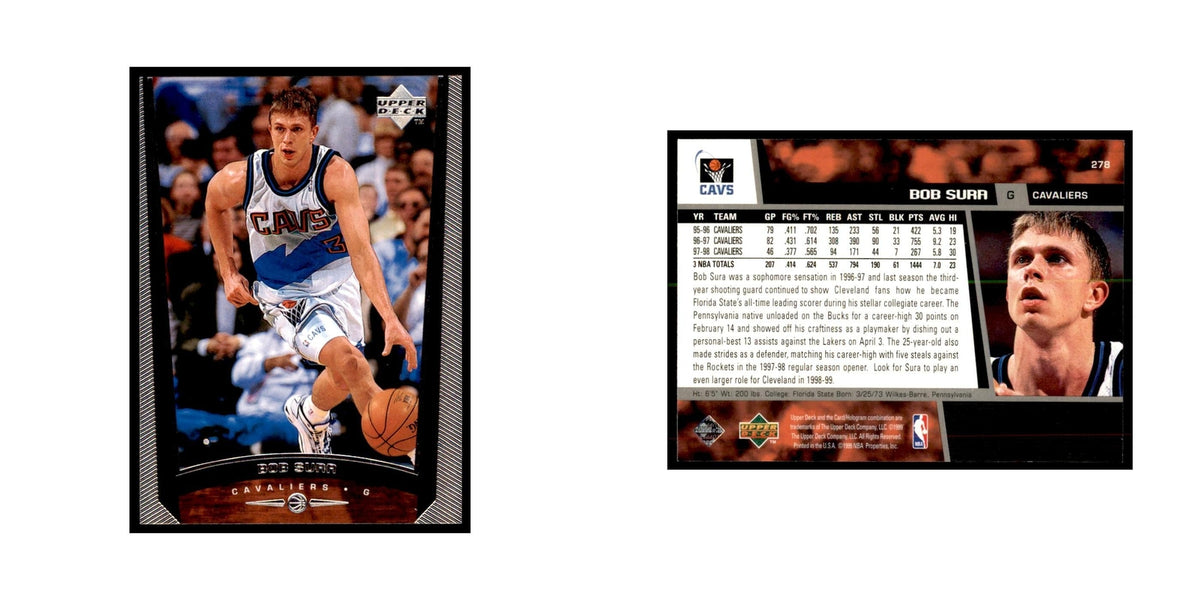 1998 Upper Deck Bob Sura Basketball Cards #278