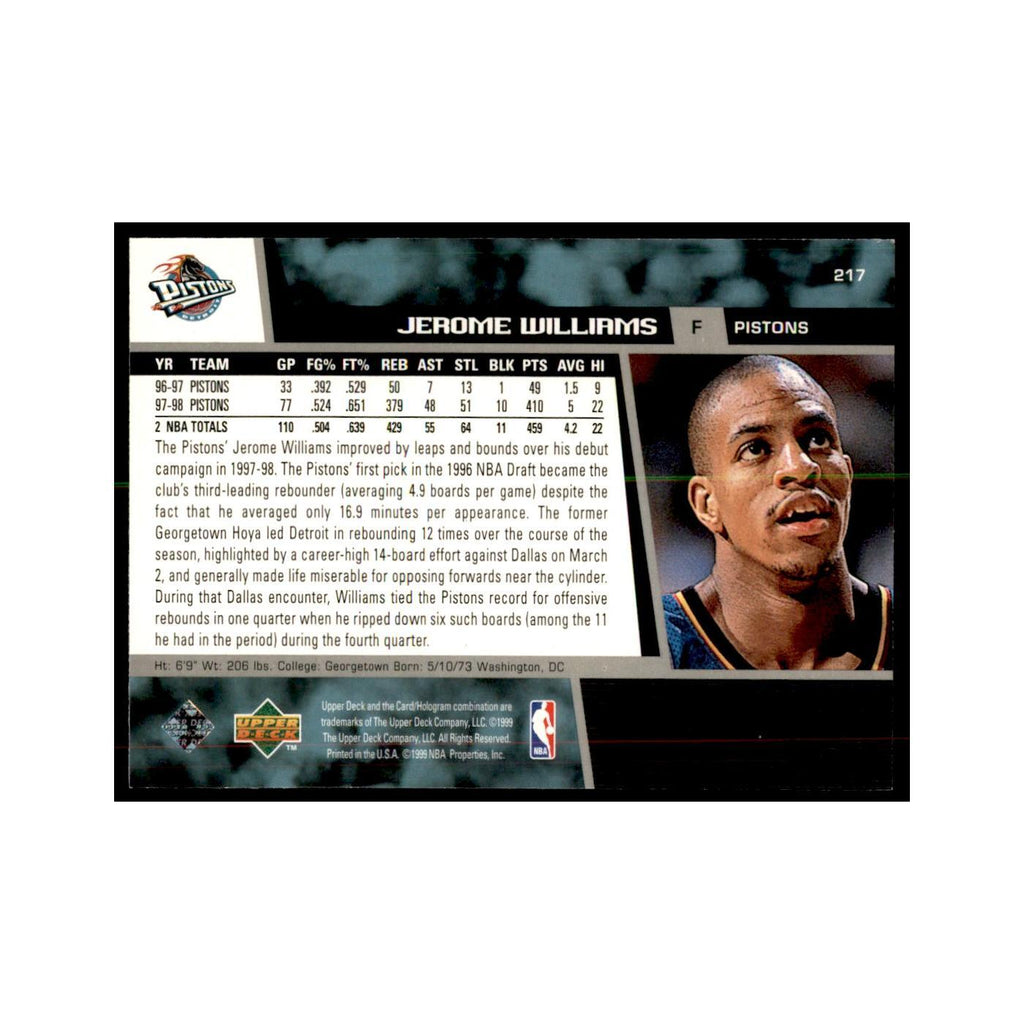 1998 Upper Deck Jerome Williams Basketball Cards #217