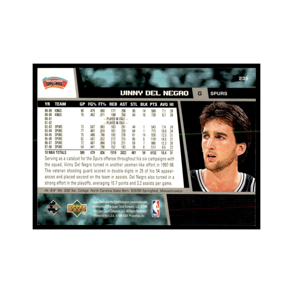 1998 Upper Deck Vinny Del Negro Basketball Cards #235