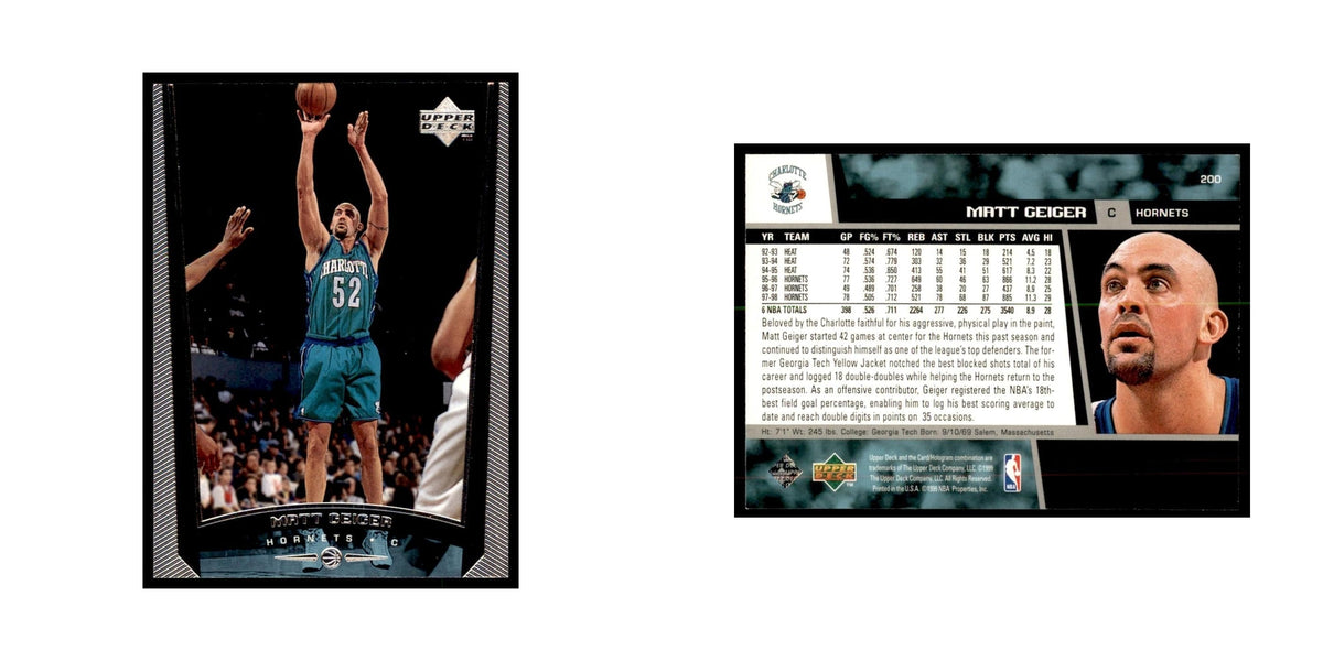 1998 Upper Deck Matt Geiger Basketball Cards #200
