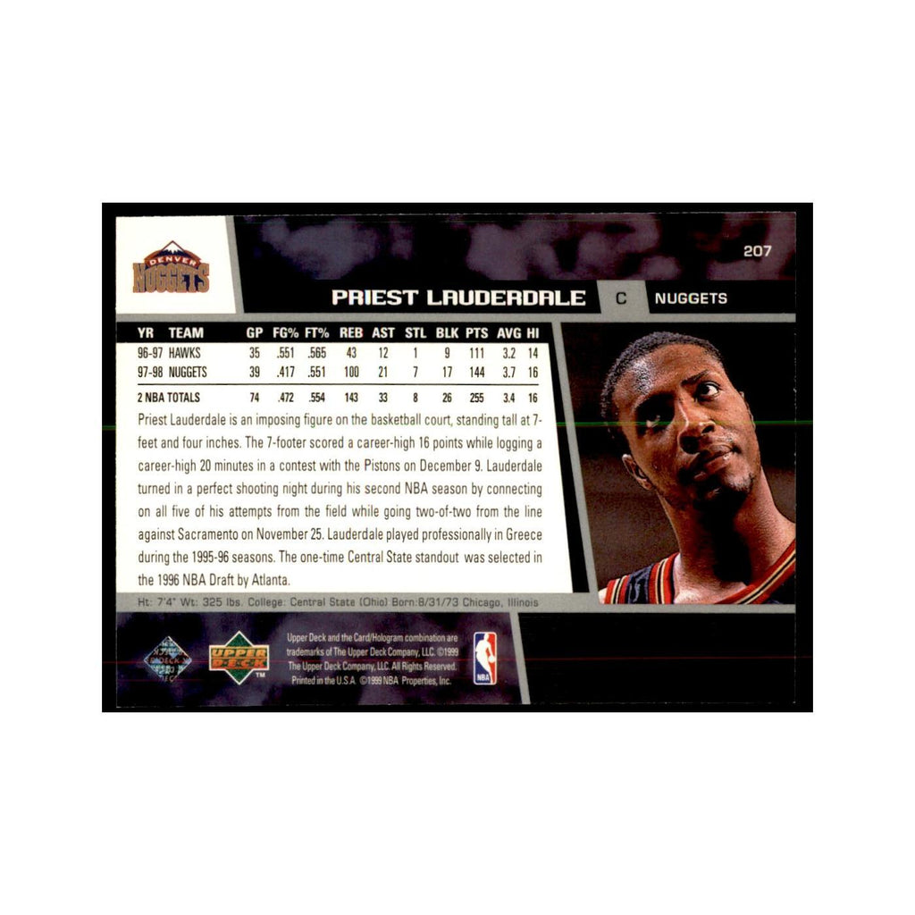 1998 Upper Deck Priest Lauderdale Basketball Cards #207