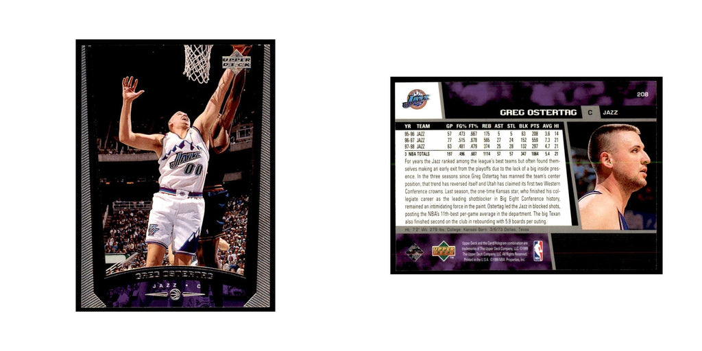 1998 Upper Deck Greg Ostertag Basketball Cards #208