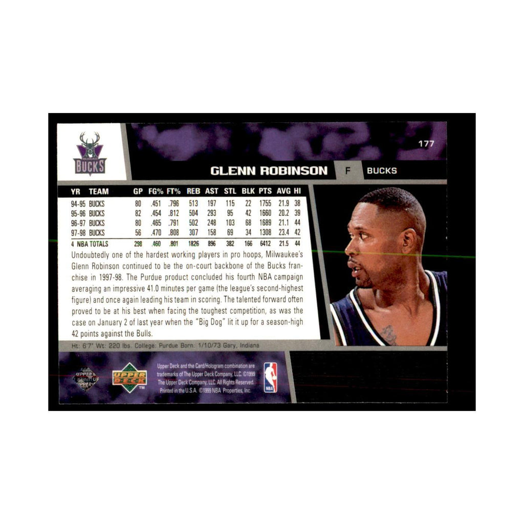 1998 Upper Deck Glenn Robinson Basketball Cards #177