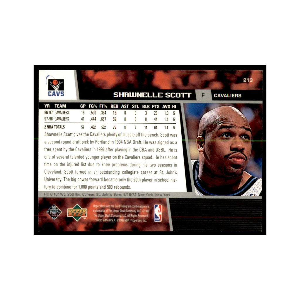 1998 Upper Deck Shawnelle Scott Basketball Cards #213