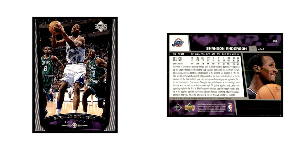 1998 Upper Deck Shandon Anderson Basketball Cards #197