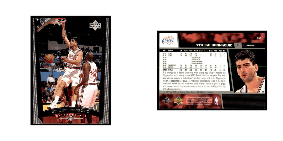 1998 Upper Deck Stojko Vrankovic Basketball Cards #233