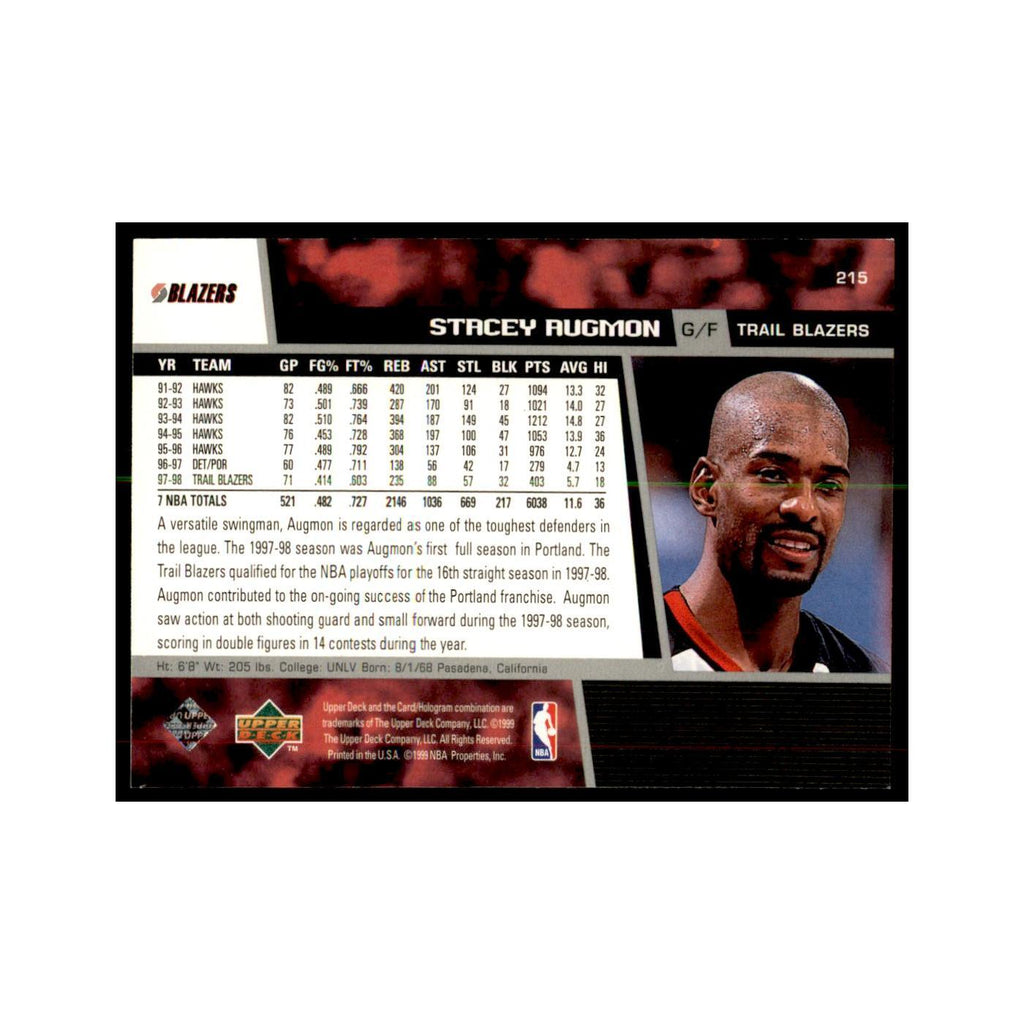1998 Upper Deck Stacey Augmon Basketball Cards #215