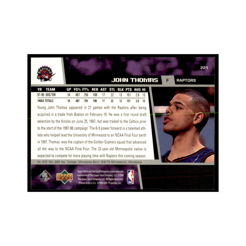 1998 Upper Deck John Thomas Basketball Cards #221