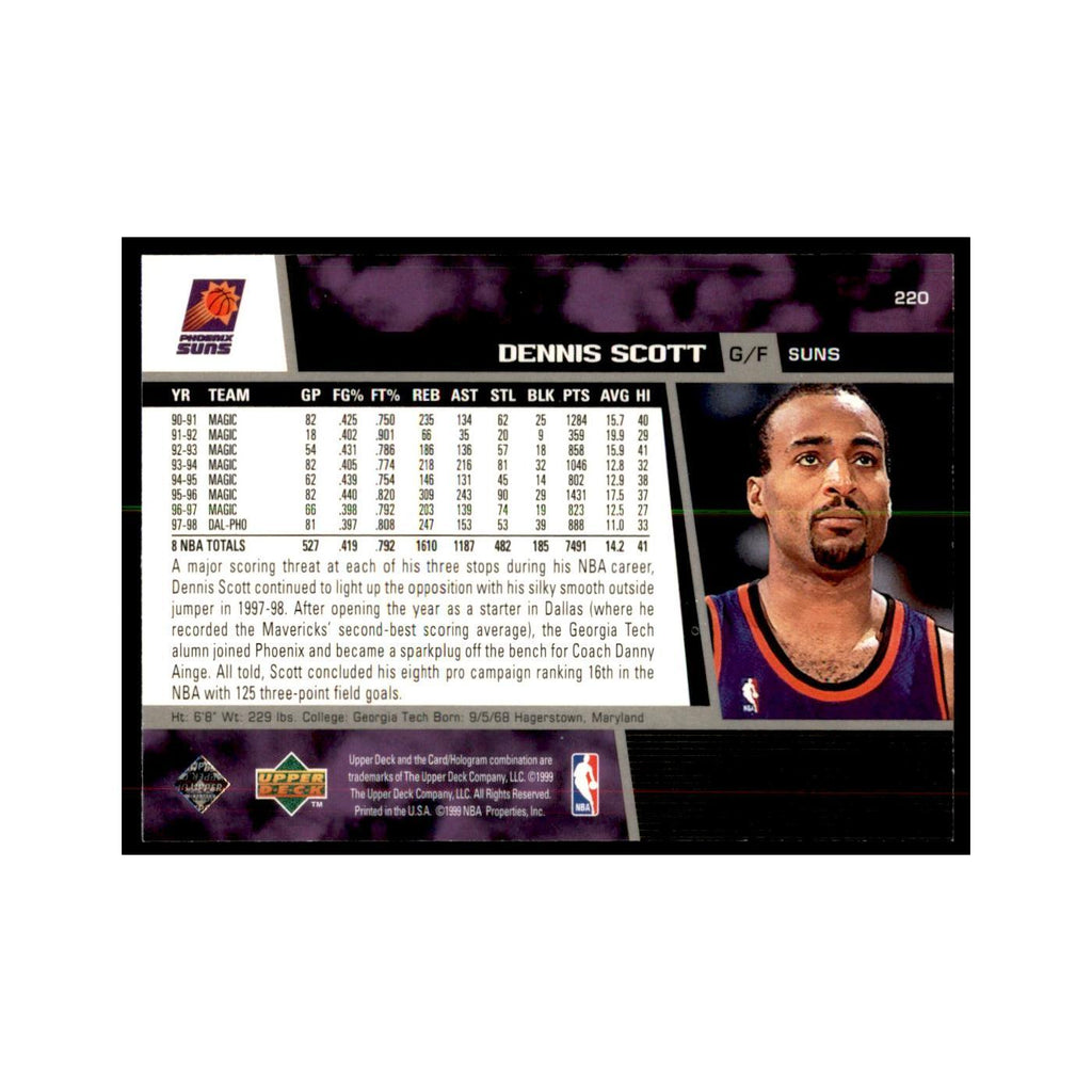 1998 Upper Deck Dennis Scott Basketball Cards #220
