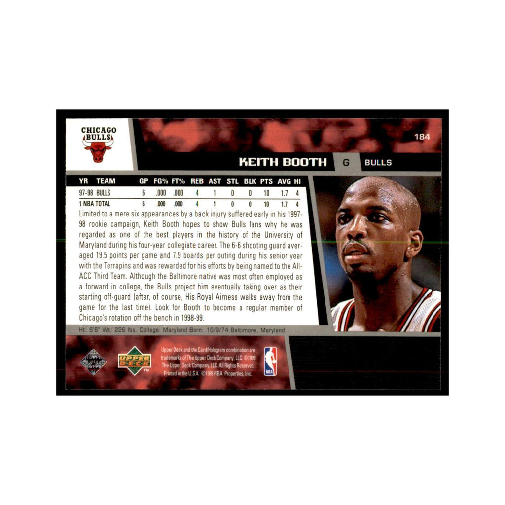 1998 Upper Deck Keith Booth Basketball Cards #184
