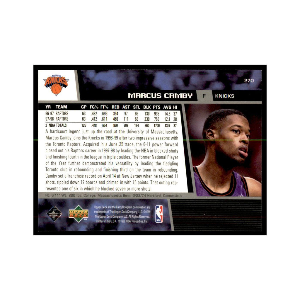 1998 Upper Deck Marcus Camby Basketball Cards #270