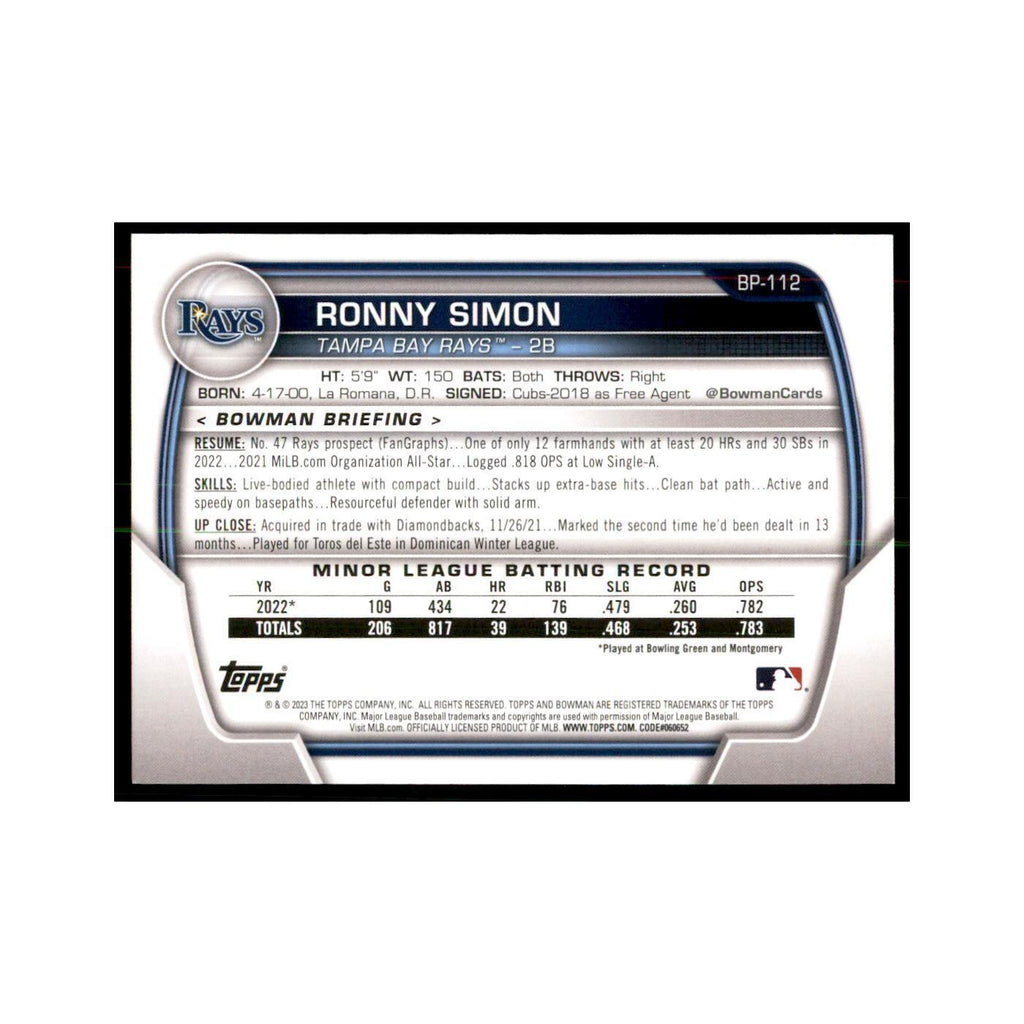 2023 Bowman Ronny Simon Bowman 1st Baseball Cards #BP-112