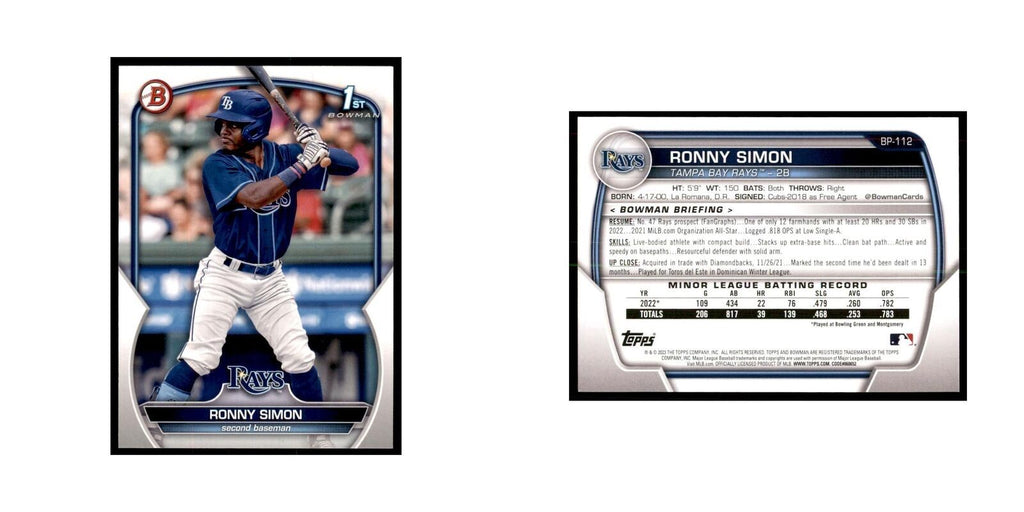 2023 Bowman Ronny Simon Bowman 1st Baseball Cards #BP-112