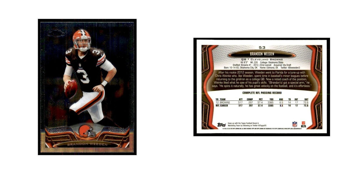 2013 Topps Chrome Brandon Weeden Football Cards #53