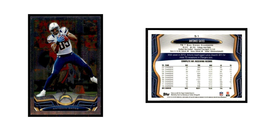 2013 Topps Chrome Antonio Gates Football Cards #51