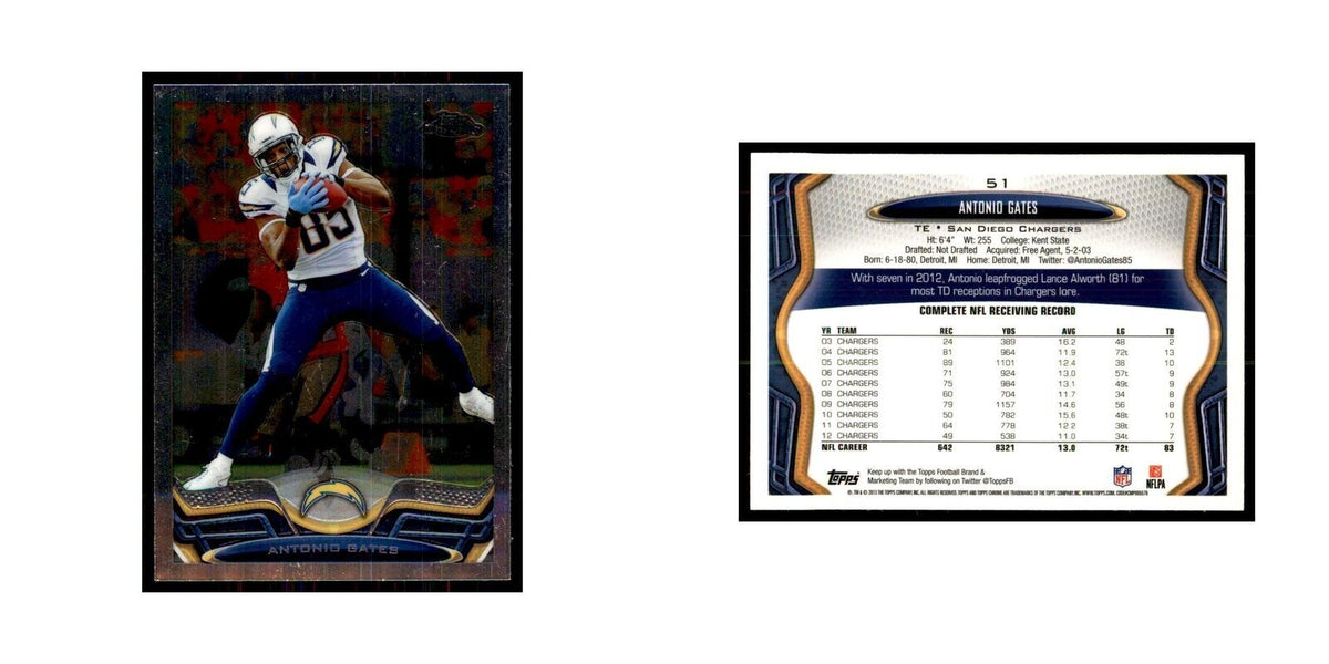 2013 Topps Chrome Antonio Gates Football Cards #51