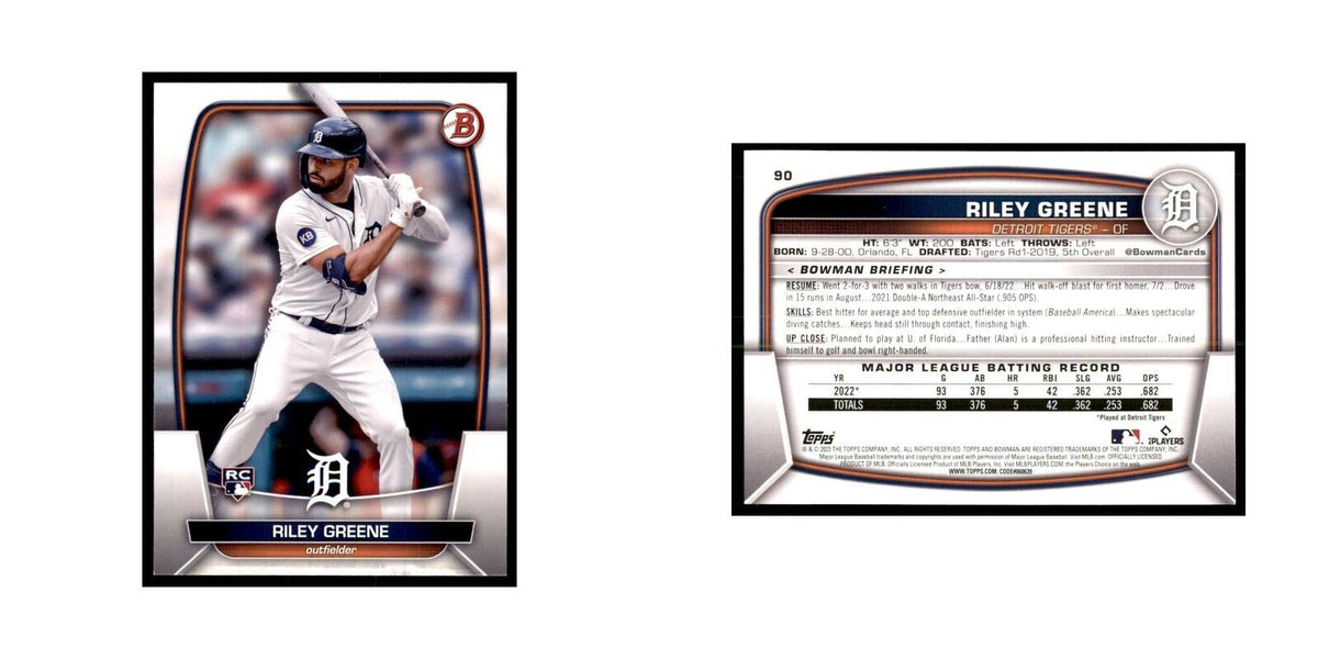 2023 Bowman Riley Greene RC Baseball Cards #90