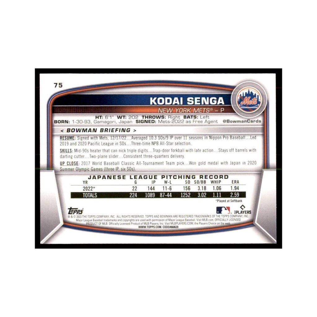 2023 Bowman Kodai Senga RC Baseball Cards #75