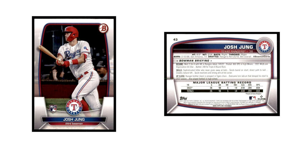 2023 Bowman Josh Jung RC Baseball Cards #43