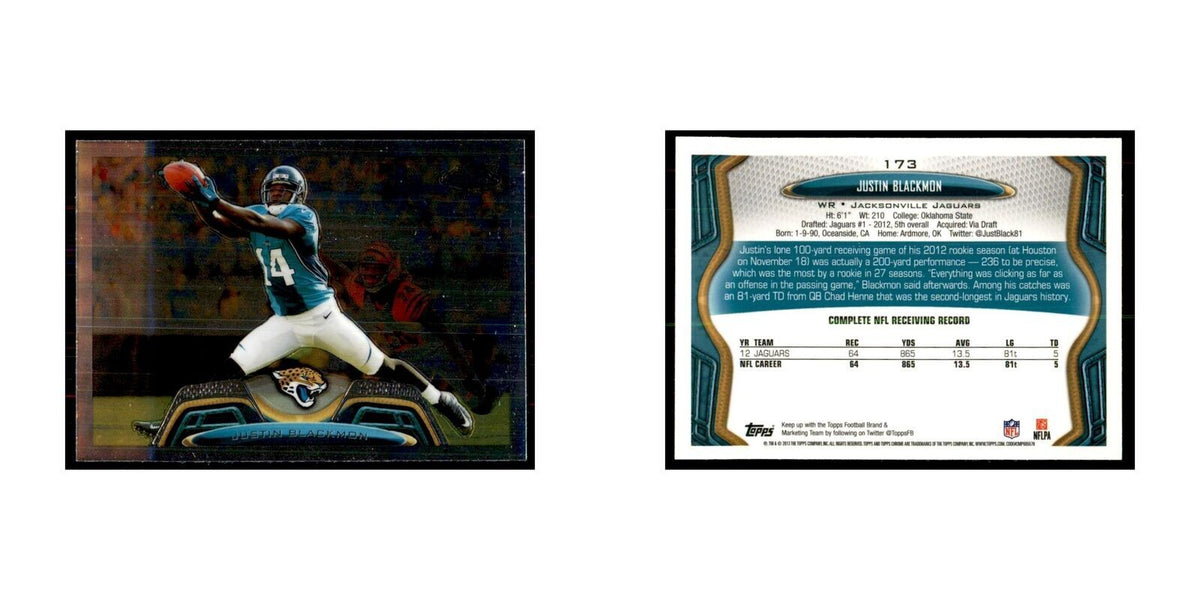 2013 Topps Chrome Justin Blackmon Football Cards #173