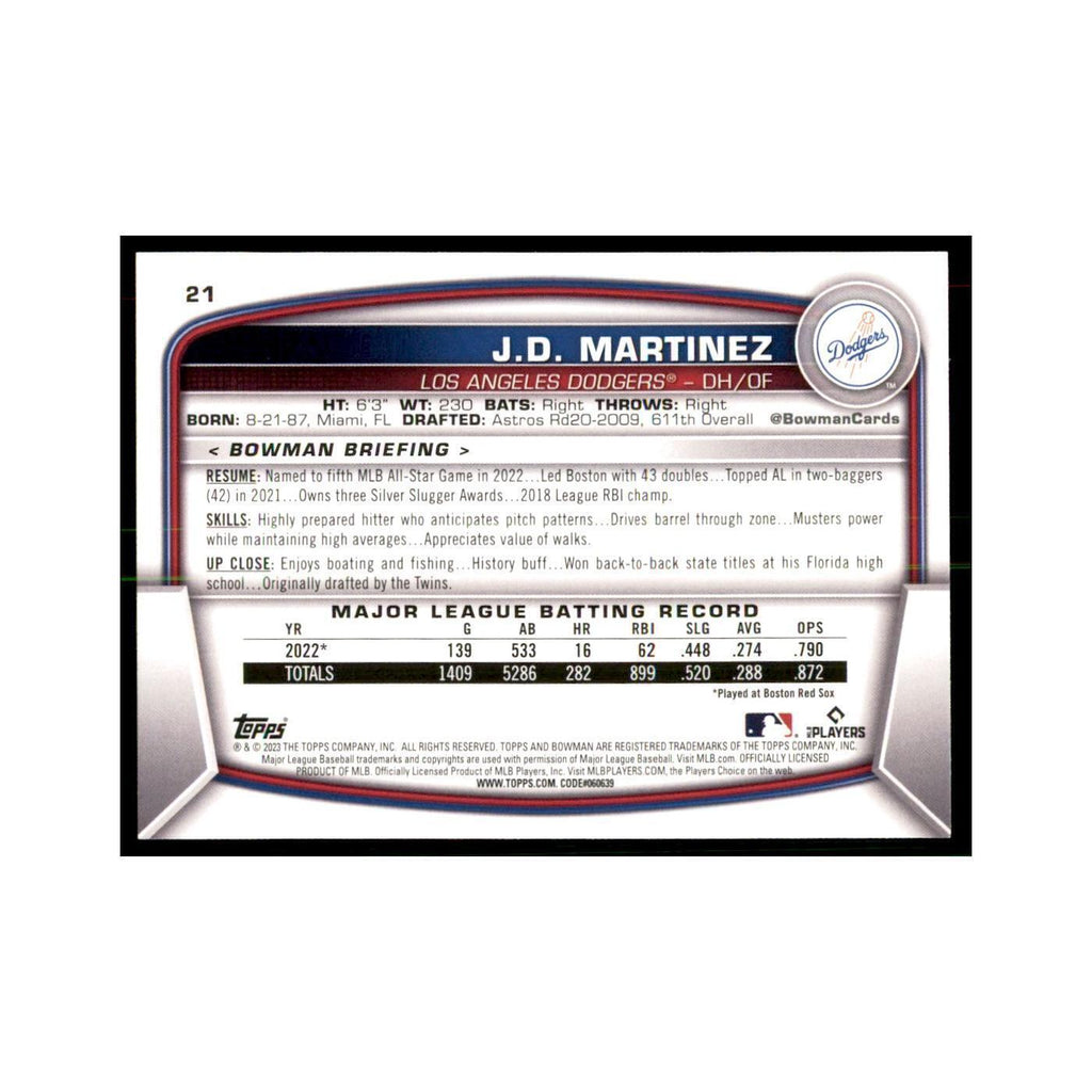 2023 Bowman J.D. Martinez Baseball Cards #21