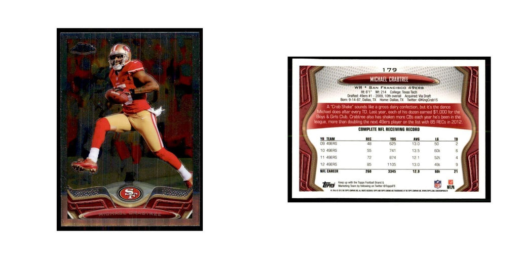 2013 Topps Chrome Michael Crabtree Football Cards #179