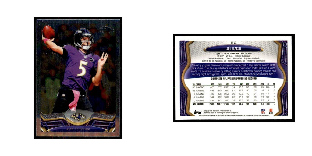 2013 Topps Chrome Joe Flacco Football Cards #82