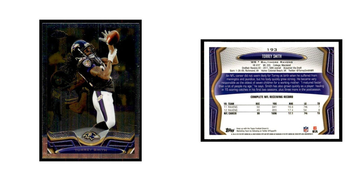 2013 Topps Chrome Torrey Smith Football Cards #193