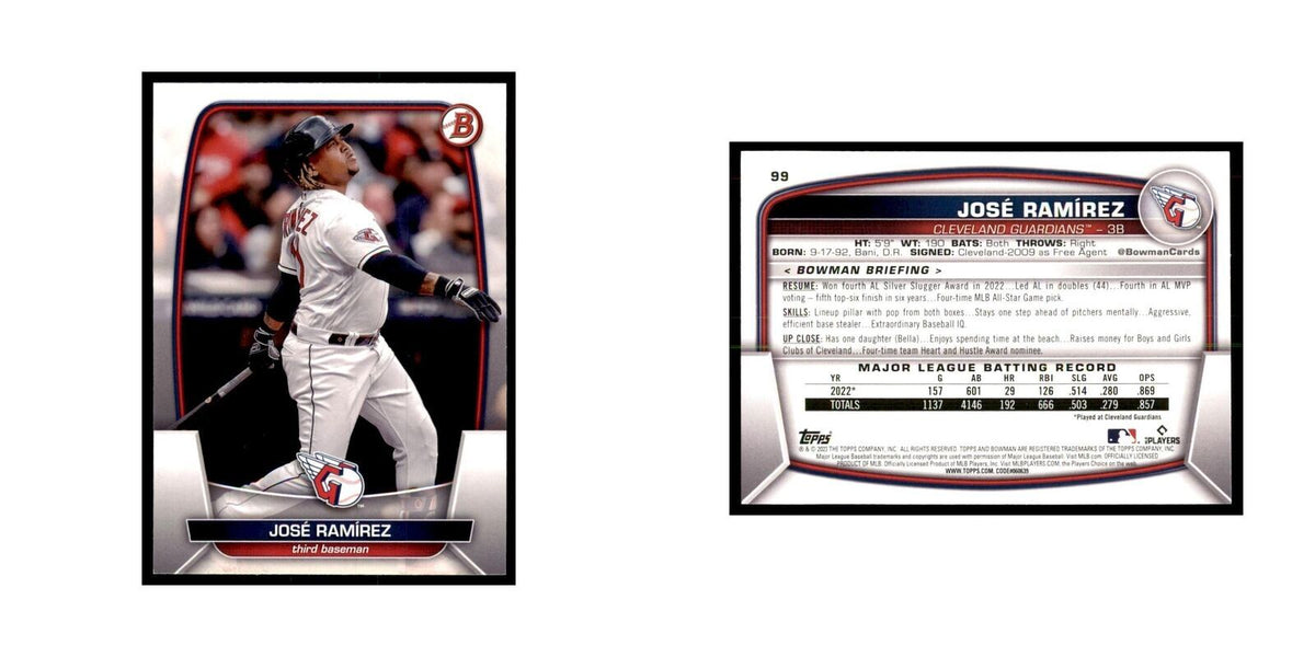 2023 Bowman Jose Ramirez Baseball Cards #99