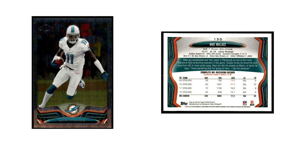 2013 Topps Chrome Mike Wallace Football Cards #155