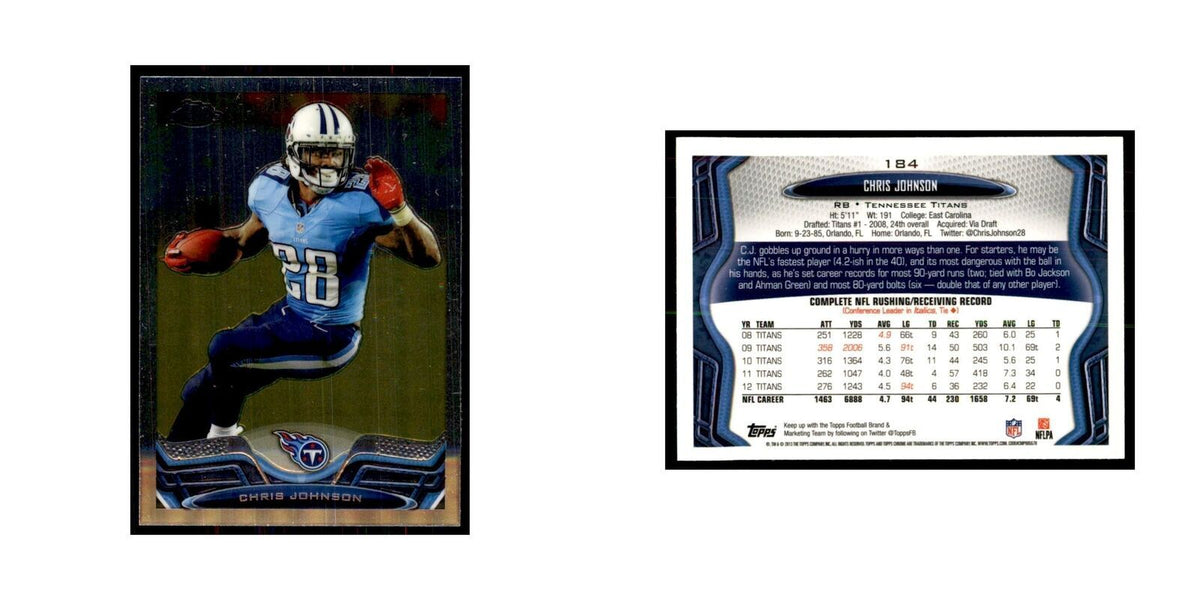 2013 Topps Chrome Chris Johnson Football Cards #184