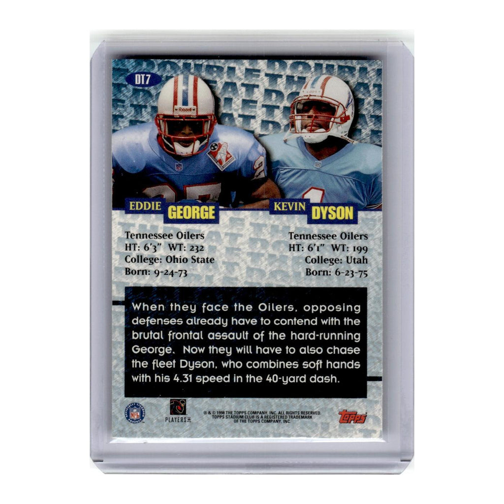 1998 Topps Stadium Club Eddie George Kevin Dyson Tennessee Oilers #DT7