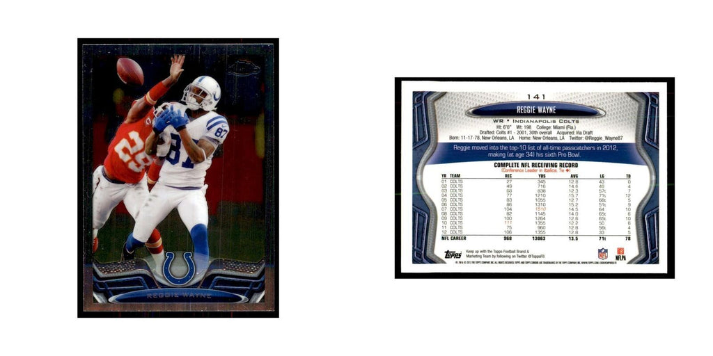 2013 Topps Chrome Reggie Wayne Football Cards #141