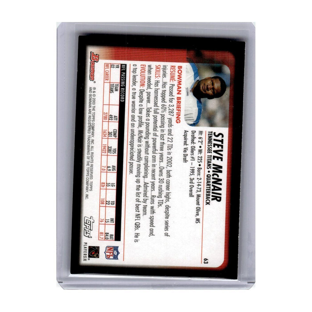2003 Bowman Steve McNair Titans #63