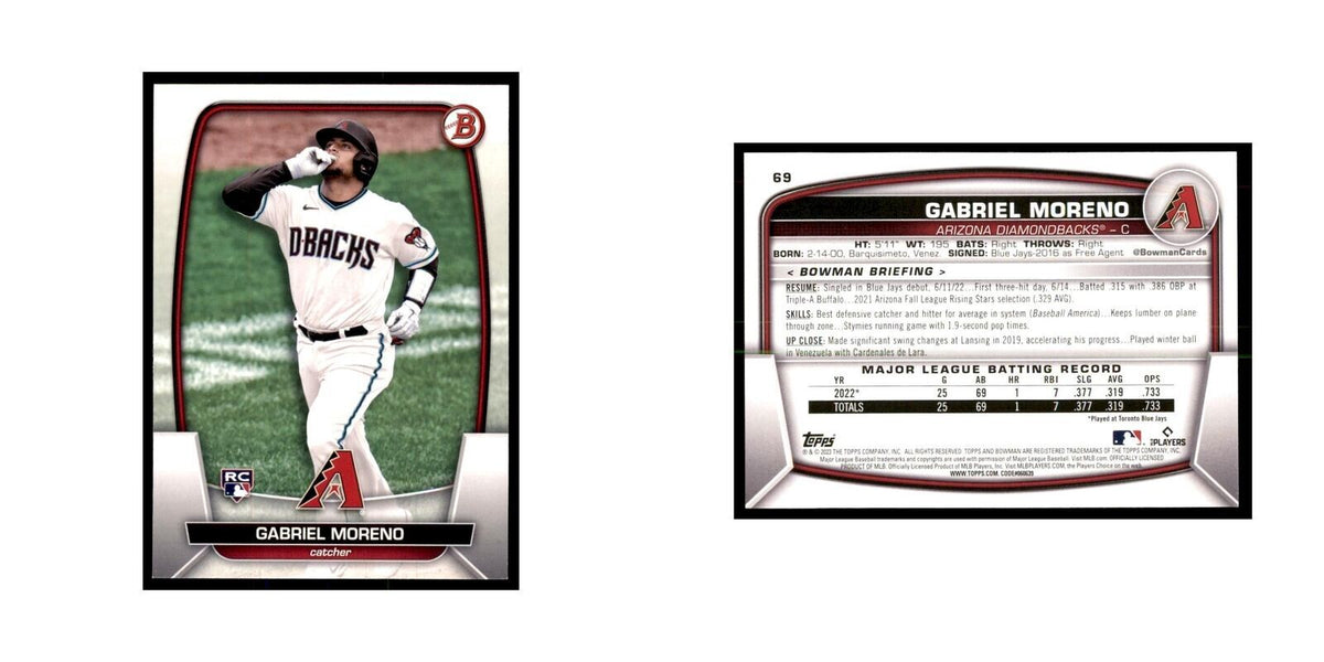 2023 Bowman Gabriel Moreno RC Baseball Cards #69