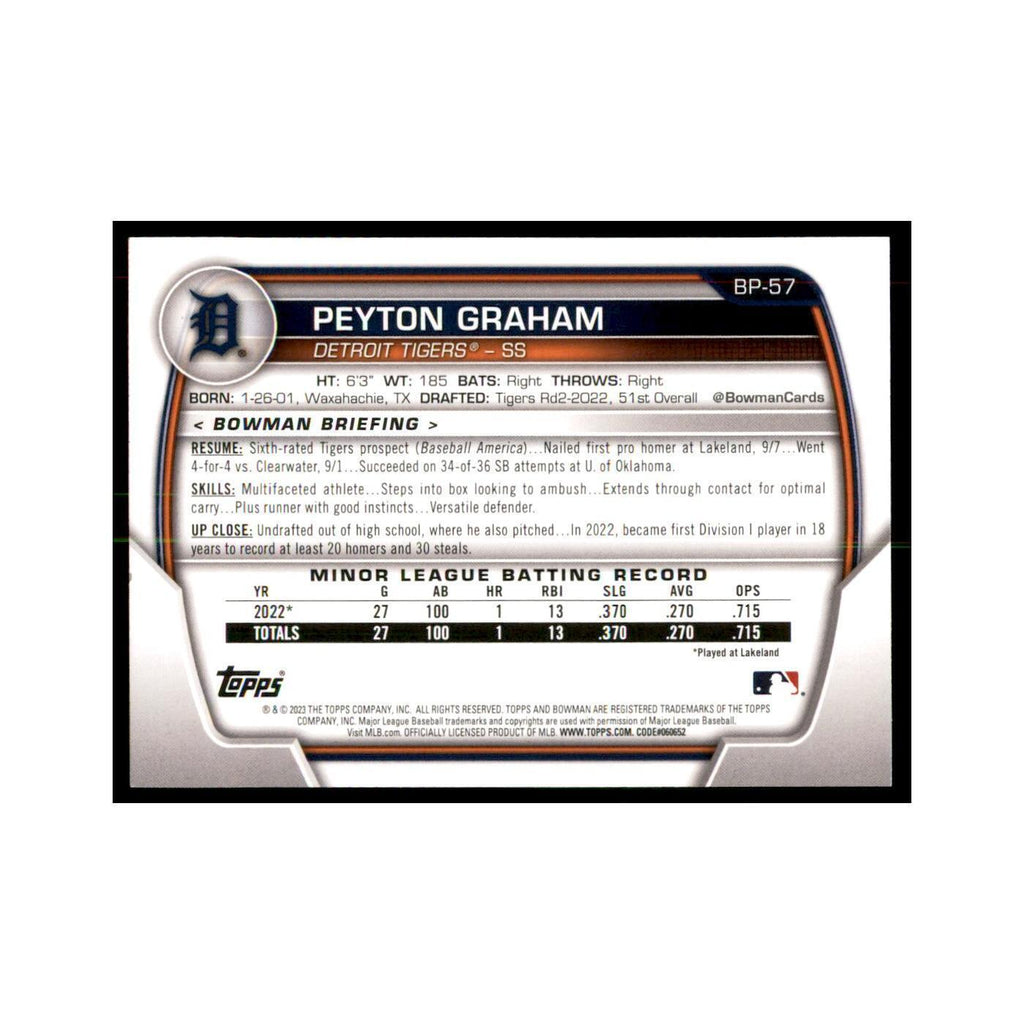 2023 Bowman Peyton Graham Bowman 1st Baseball Cards #BP-57