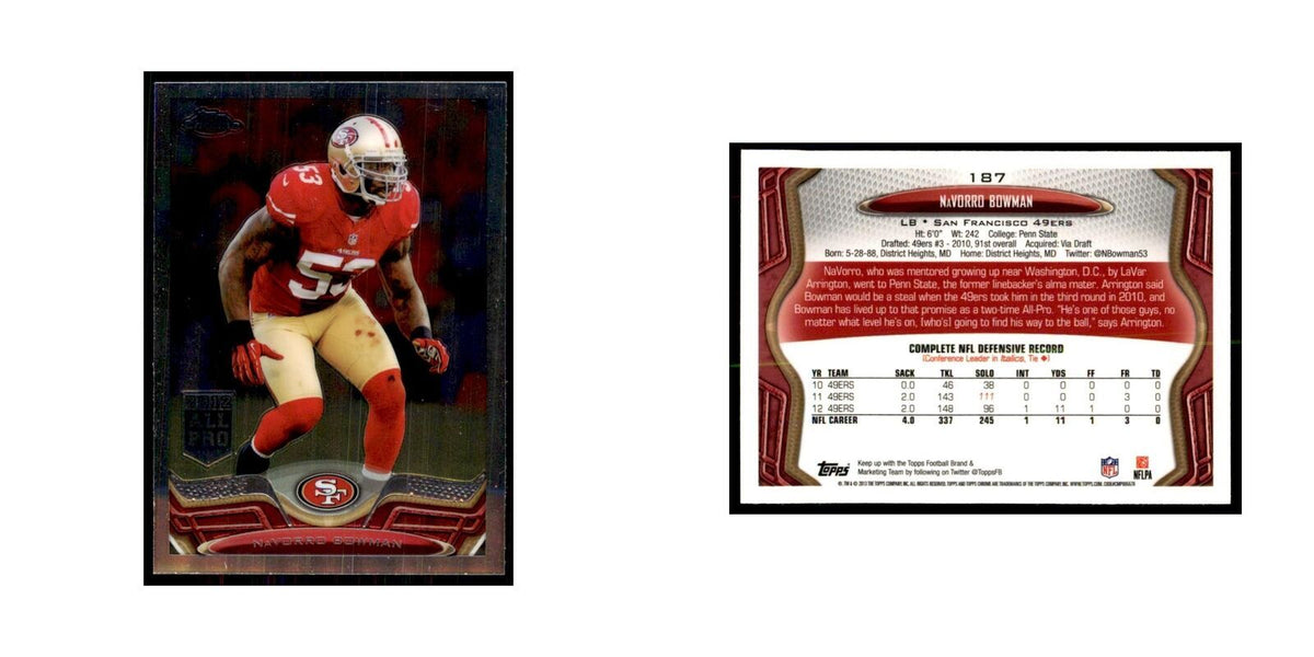 2013 Topps Chrome NaVorro Bowman Football Cards #187