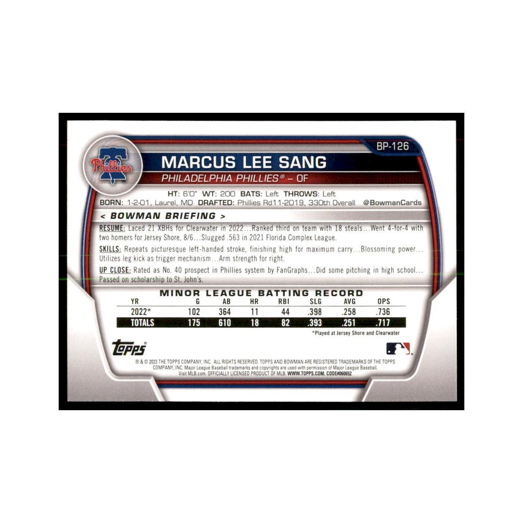 2023 Bowman Marcus Lee Sang Bowman 1st Baseball Cards #BP-126