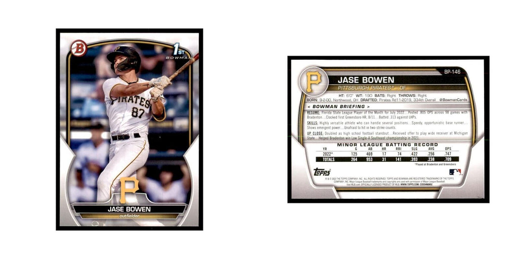 2023 Bowman Jase Bowen Bowman 1st Baseball Cards #BP-146